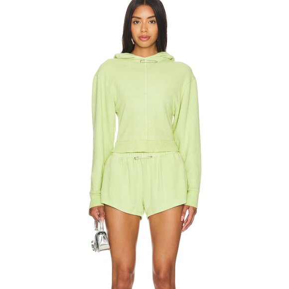 NEW SAMI MIRO Women's Mini Safety Pin Pullover Hoodie Matcha(Green) Size S - Picture 5 of 6